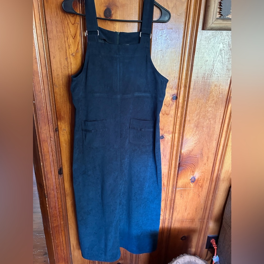 Vintage Green Suede Overall Dress